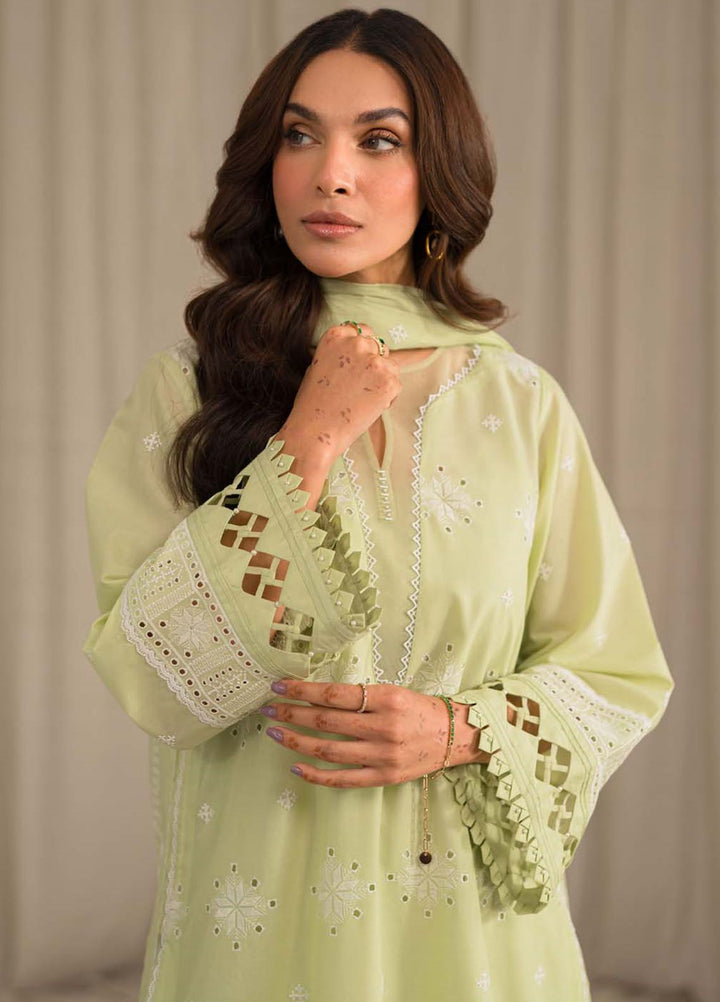 Sahar Chikankari Lawn Suit Unstitched 3 Piece SHR24LS S24-CK-L1-08 - Spring Summer Collection
