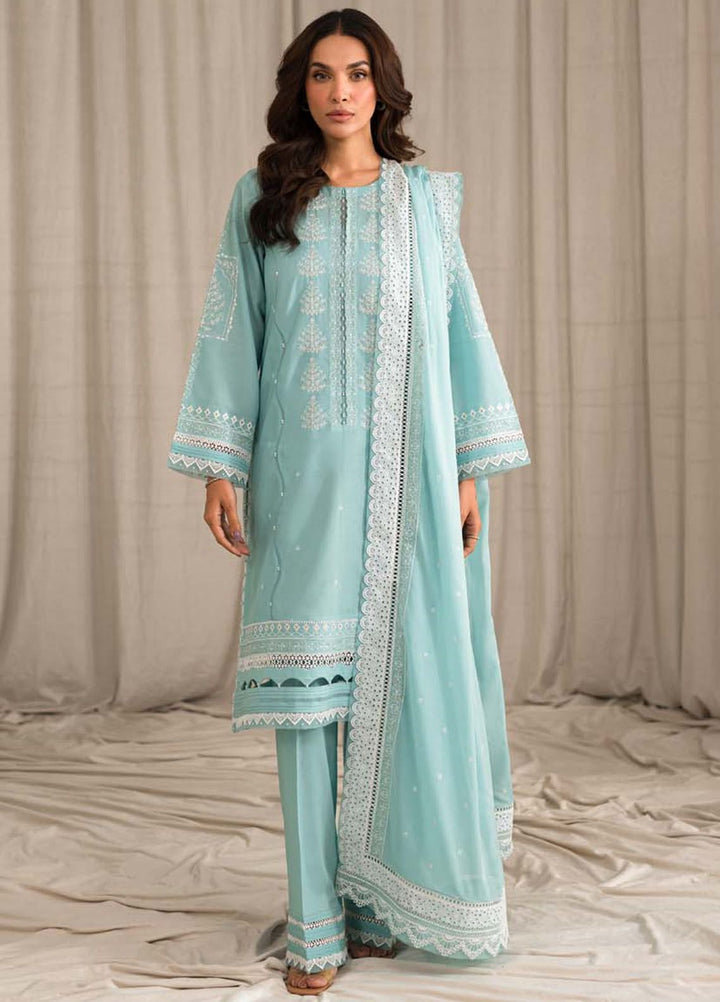 Sahar Chikankari Lawn Suit Unstitched 3 Piece SHR24LS S24-CK-L1-09 - Spring Summer Collection