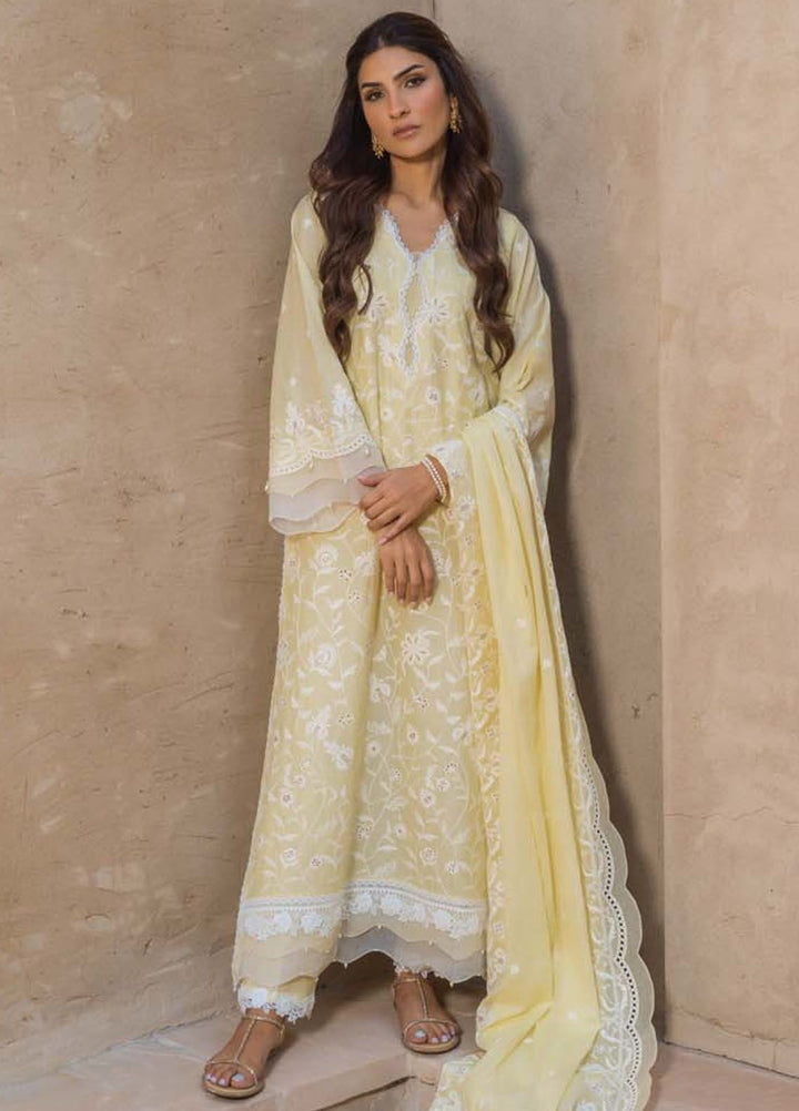 Sahar Chikankari Lawn Suit Unstitched 3 Piece SHR24LS S24-CK-L1-10 - Spring Summer Collection