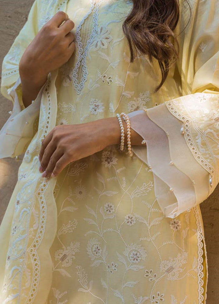 Sahar Chikankari Lawn Suit Unstitched 3 Piece SHR24LS S24-CK-L1-10 - Spring Summer Collection