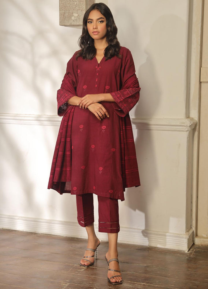 Sahar Embroidered Cross Hatch Suits Unstitched 3 Piece SHR23CH SD-V2-23-02 - Winter Collection