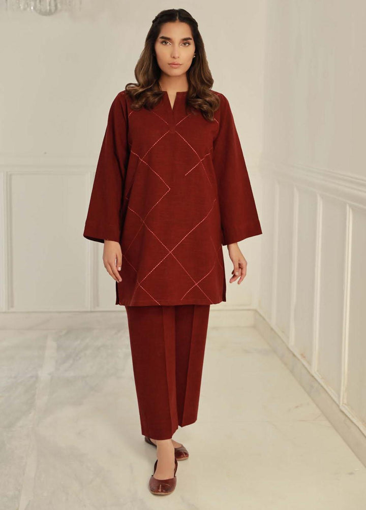 Sahar Pret Embroidered  2 Piece Suit AWHB23-5 Rosewood