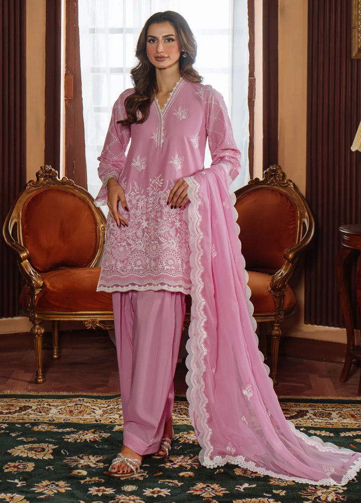 Sahar Embroidered Chikankari Suit Unstitched 3 Piece CK-25-V1-07 Mulberry Muse - Festive Collection