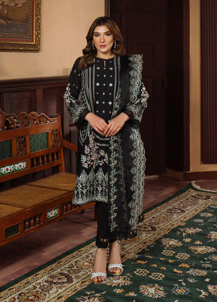 Sahar Embroidered Chikankari Suit Unstitched 3 Piece CK-25-V1-08 Raven Poise - Festive Collection