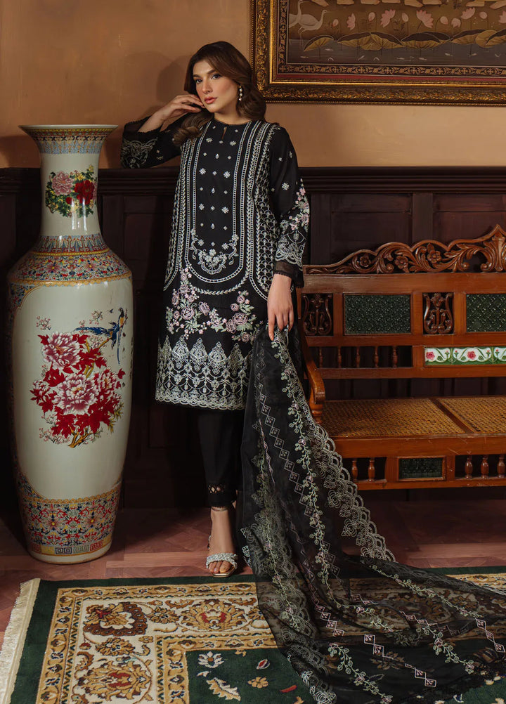 Sahar Embroidered Chikankari Suit Unstitched 3 Piece CK-25-V1-08 Raven Poise - Festive Collection