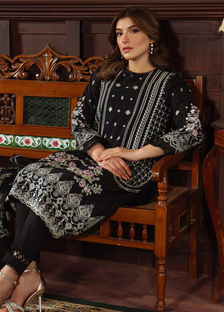 Sahar Embroidered Chikankari Suit Unstitched 3 Piece CK-25-V1-08 Raven Poise - Festive Collection