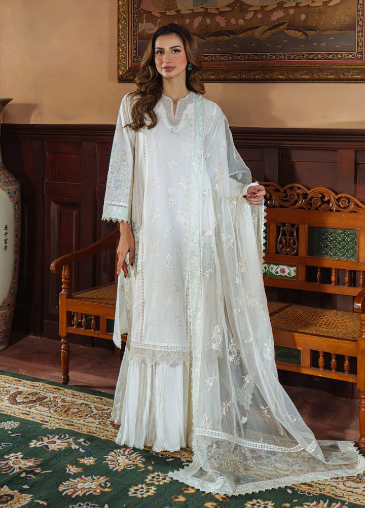 Sahar Embroidered Chikankari Suit Unstitched 3 Piece CK-25-V1-09 Vanilla Sky - Festive Collection