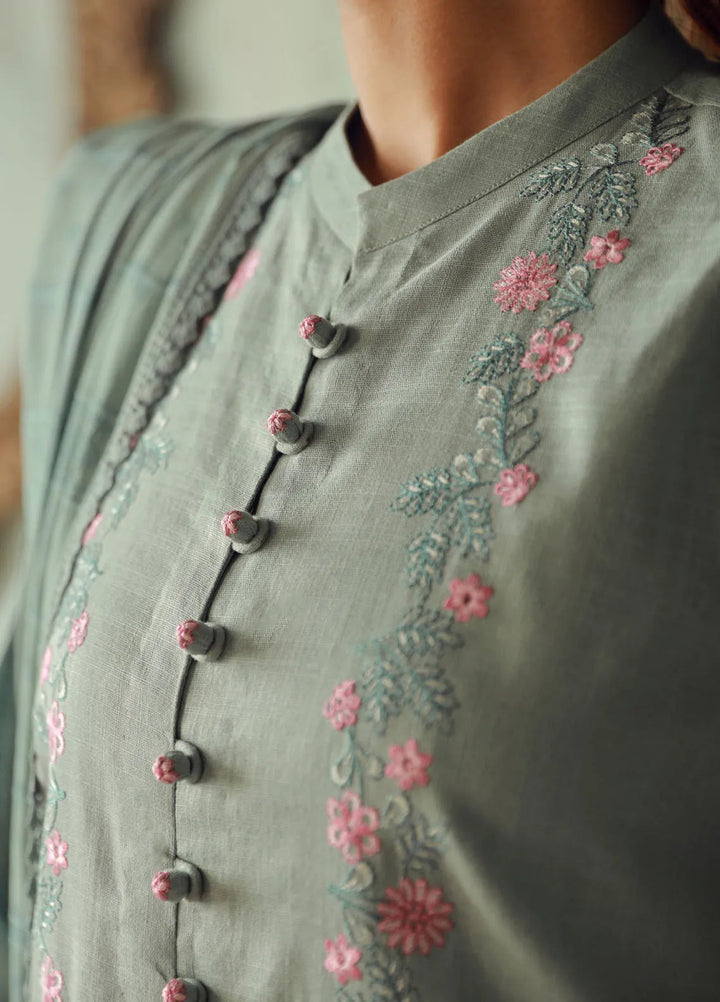 Sahar Embroidered Cross Hatch Suit Unstitched 3 Piece SHR24 CH-E-V1-24-01 Ivory Tides - Winter Collection