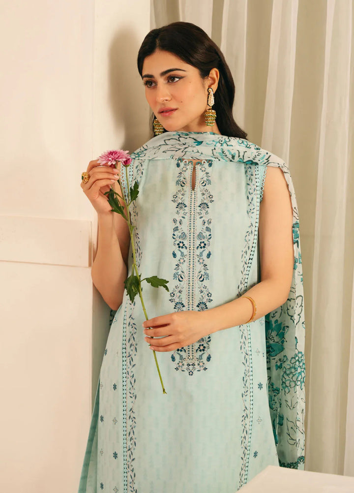 Sahar Embroidered Jacquard Suit Unstitched 3 Piece FL-V1-S25-04 Crystal Sky - Festive Collection