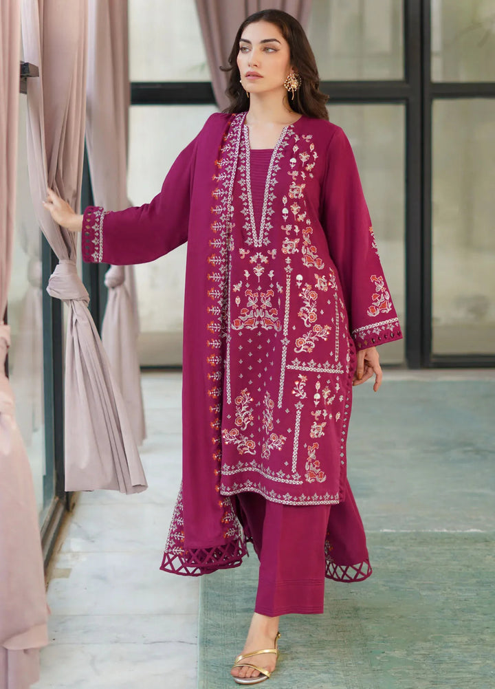 Sahar Embroidered Khaddar Suit Unstitched 3 Piece SHR24A EDK-24-V2-01 - Winter Collection