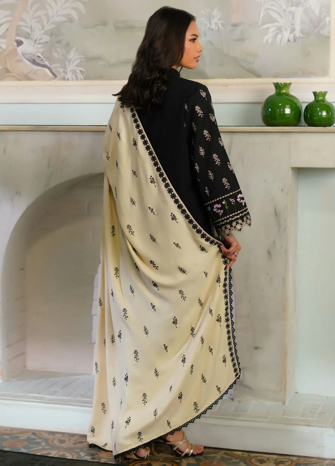 Sahar Embroidered Khaddar Suit Unstitched 3 Piece SHR24A EDK-24-V2-03 - Winter Collection