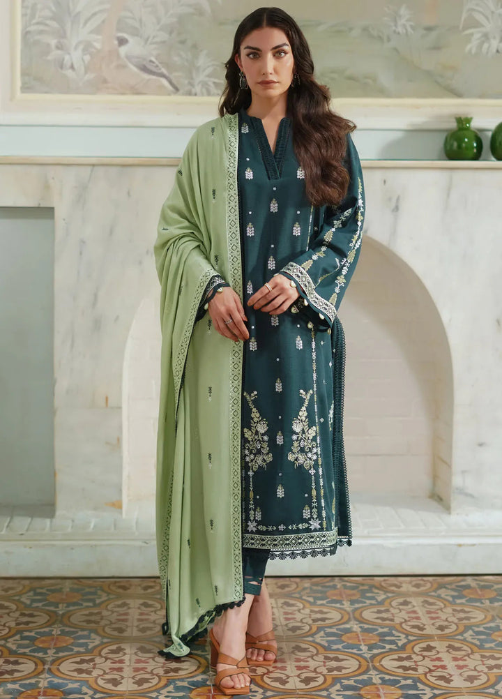Sahar Embroidered Khaddar Suit Unstitched 3 Piece SHR24A EDK-24-V2-04 - Winter Collection