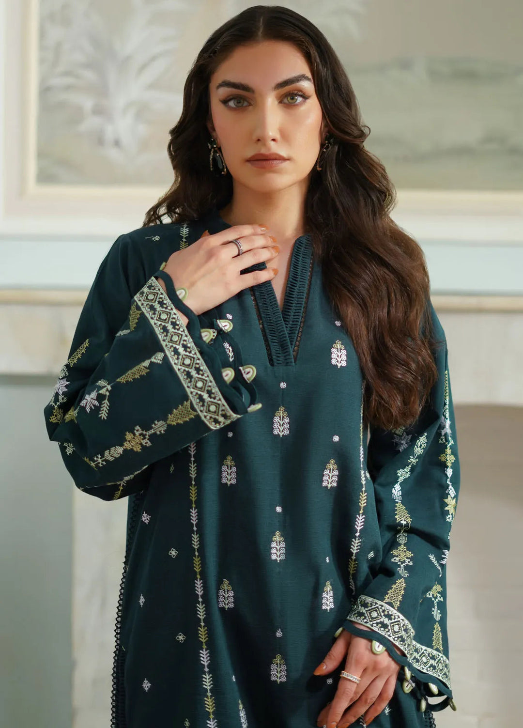 Sahar Embroidered Khaddar Suit Unstitched 3 Piece SHR24A EDK-24-V2-04 - Winter Collection