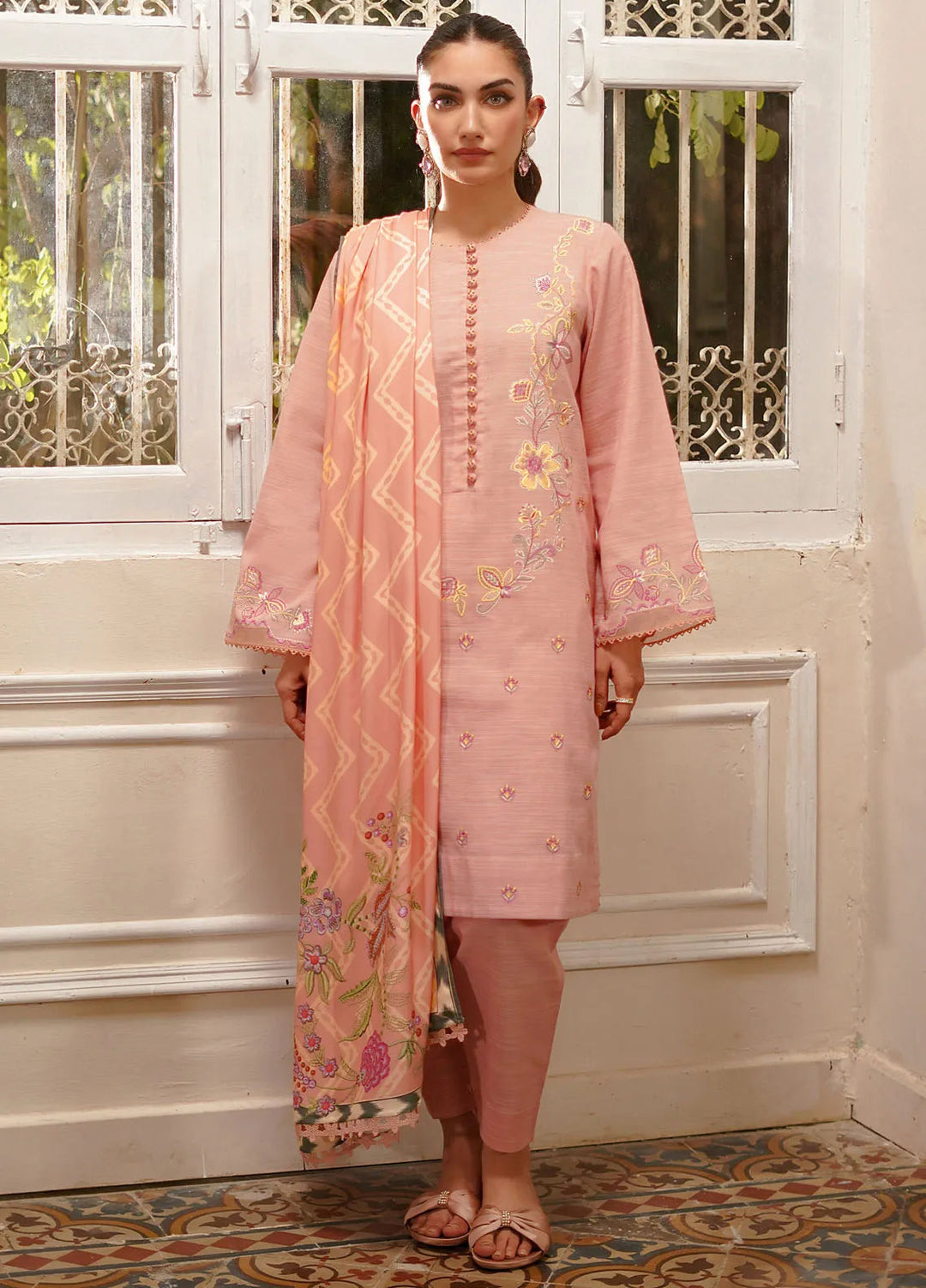 Sahar Embroidered Khaddar Suit Unstitched 3 Piece SHR24A EKH-24-V2-01 - Winter Collection