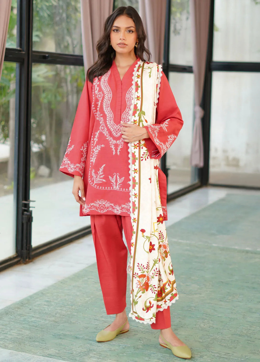 Sahar Embroidered Khaddar Suit Unstitched 3 Piece SHR24A EKH-24-V2-03 - Winter Collection