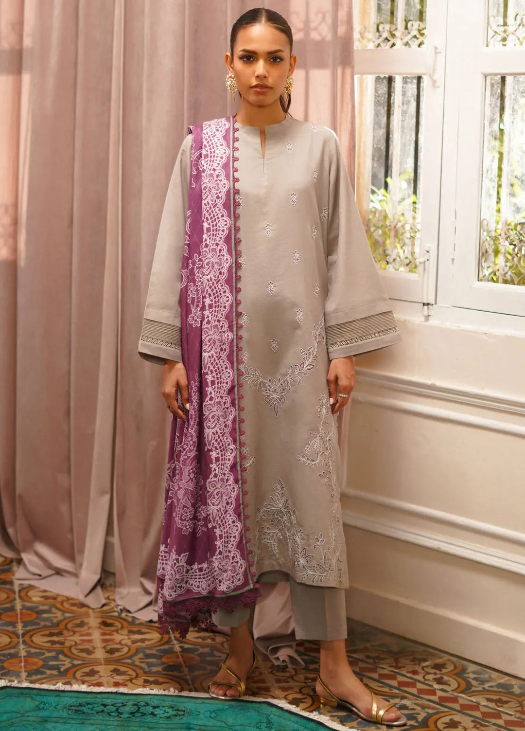 Sahar Embroidered Khaddar Suit Unstitched 3 Piece SHR24A EKH-24-V2-05 - Winter Collection