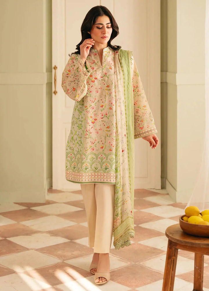 Sahar Embroidered Lawn Suit Unstitched 3 Piece EL-V1-S25-01 Trailing Peonies - Festive Collection