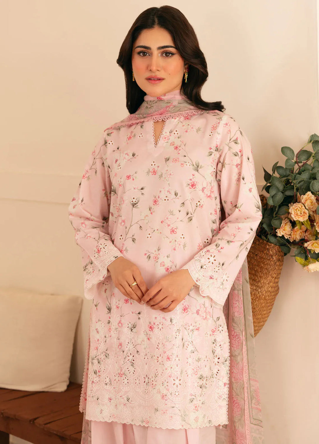 Sahar Embroidered Lawn Suit Unstitched 3 Piece EL-V1-S25-04 Amethyst Garden - Festive Collection