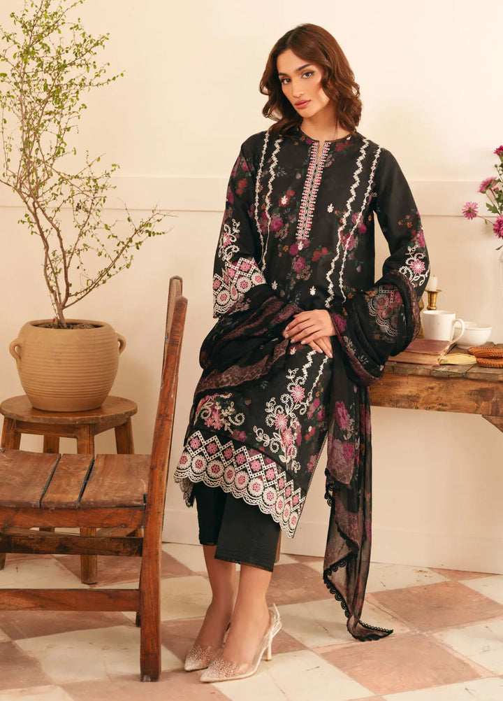 Sahar Embroidered Lawn Suit Unstitched 3 Piece EL-V1-S25-05 Gothic Garden - Festive Collection