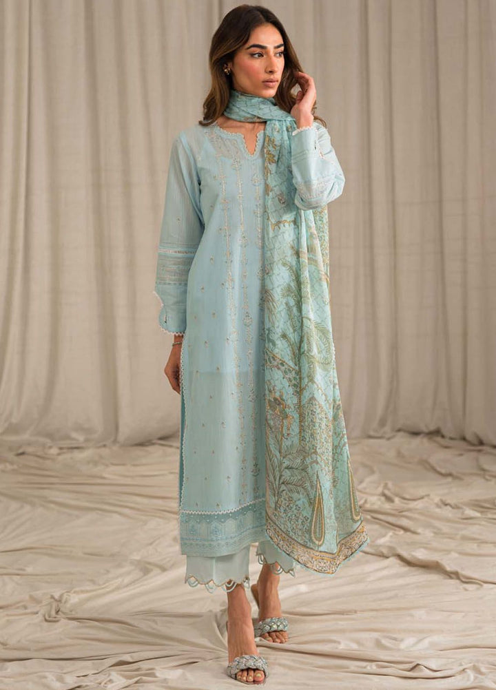 Sahar Embroidered Lawn Suit Unstitched 3 Piece SHR24LS S24-ES-L1-01 - Spring Summer Collection