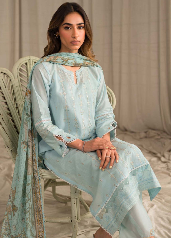 Sahar Embroidered Lawn Suit Unstitched 3 Piece SHR24LS S24-ES-L1-01 - Spring Summer Collection