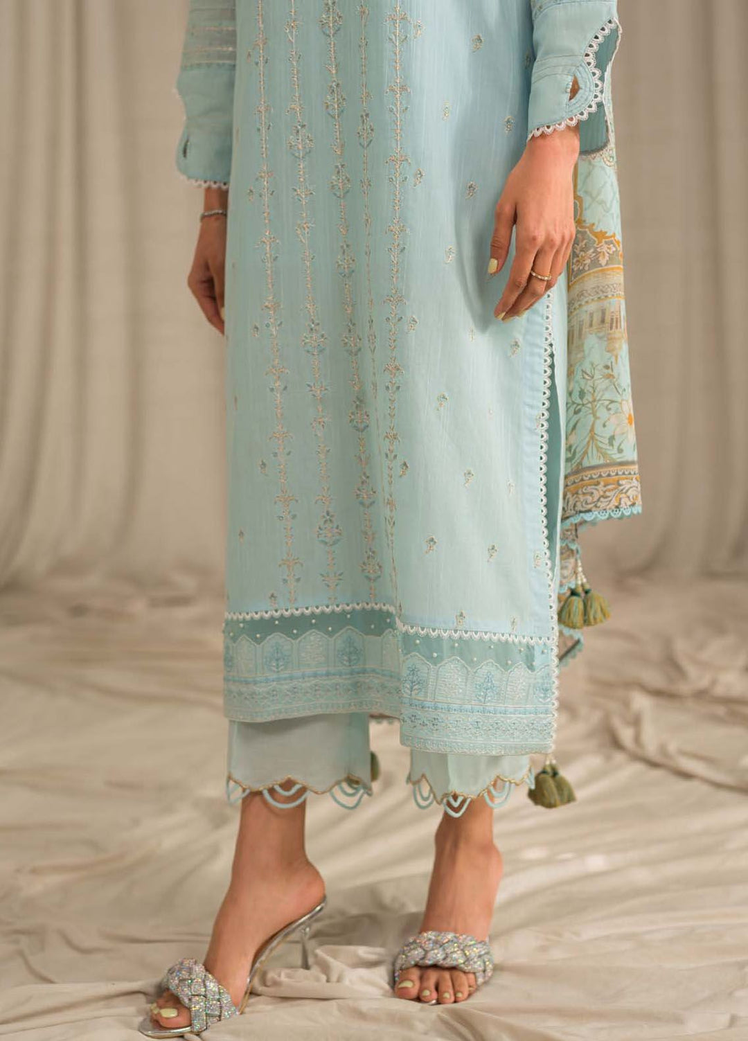 Sahar Embroidered Lawn Suit Unstitched 3 Piece SHR24LS S24-ES-L1-01 - Spring Summer Collection