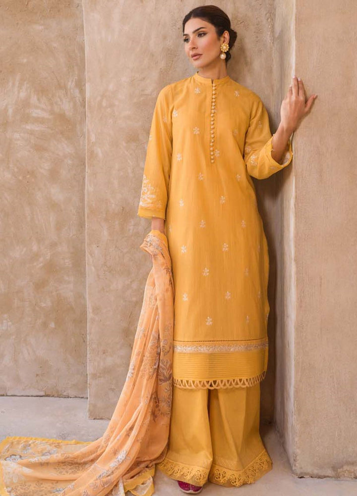 Sahar Embroidered Lawn Suit Unstitched 3 Piece SHR24LS S24-ES-L1-02 - Spring Summer Collection