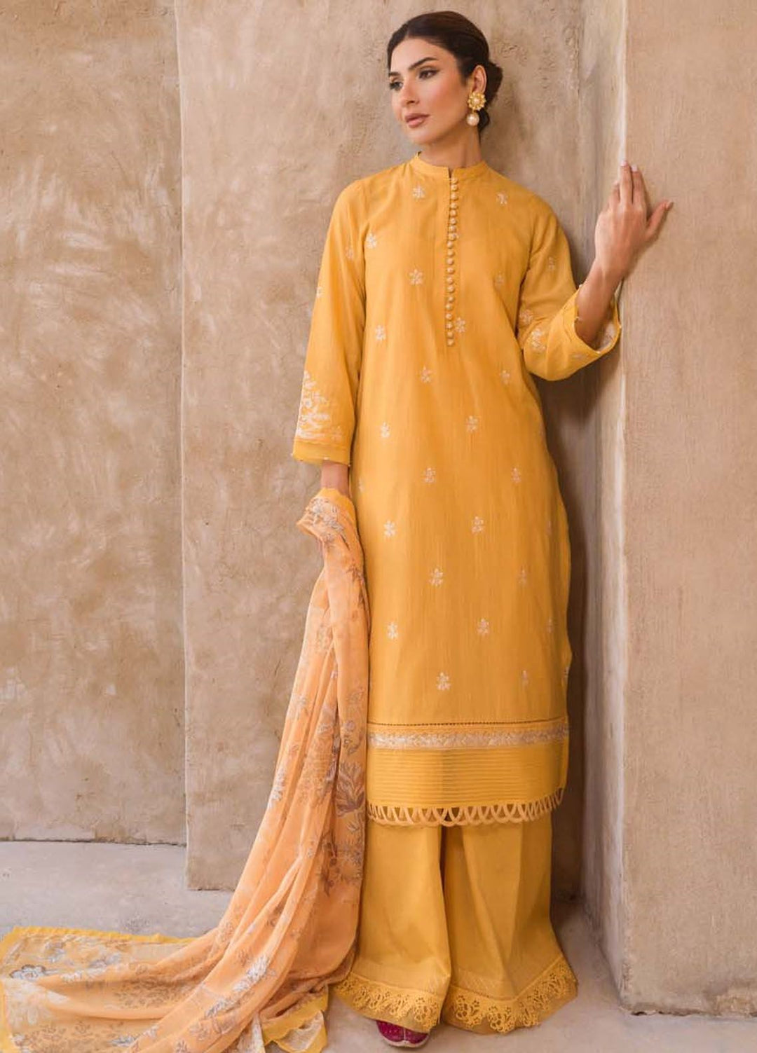 Sahar Embroidered Lawn Suit Unstitched 3 Piece SHR24LS S24-ES-L1-02 - Spring Summer Collection