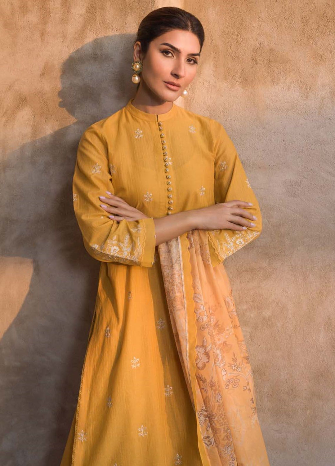 Sahar Embroidered Lawn Suit Unstitched 3 Piece SHR24LS S24-ES-L1-02 - Spring Summer Collection