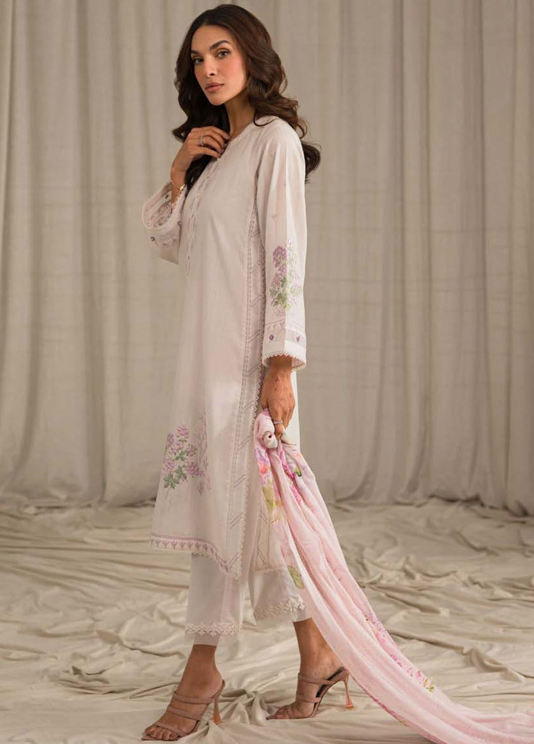 Sahar Embroidered Lawn Suit Unstitched 3 Piece SHR24LS S24-ES-L1-05 - Spring Summer Collection