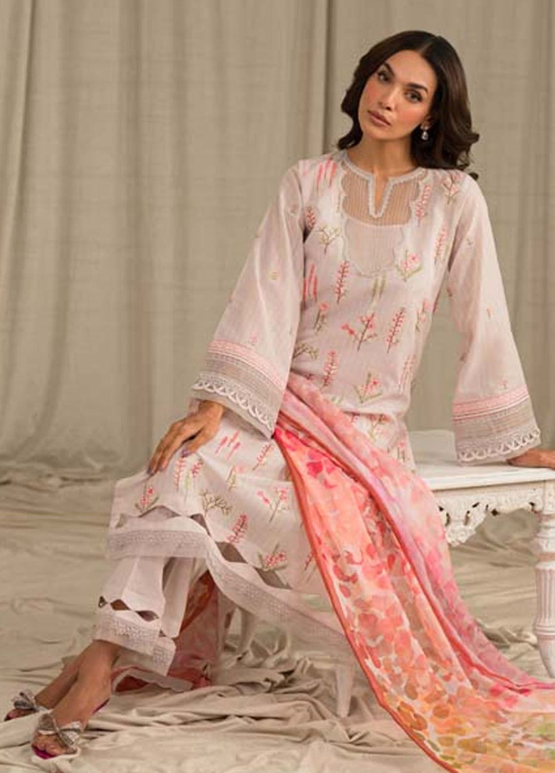 Sahar Embroidered Lawn Suit Unstitched 3 Piece SHR24LS S24-TL-L1-03 - Spring Summer Collection