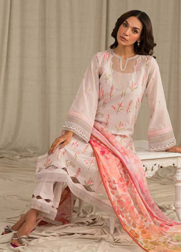 Sahar Embroidered Lawn Suit Unstitched 3 Piece SHR24LS S24-TL-L1-03 - Spring Summer Collection