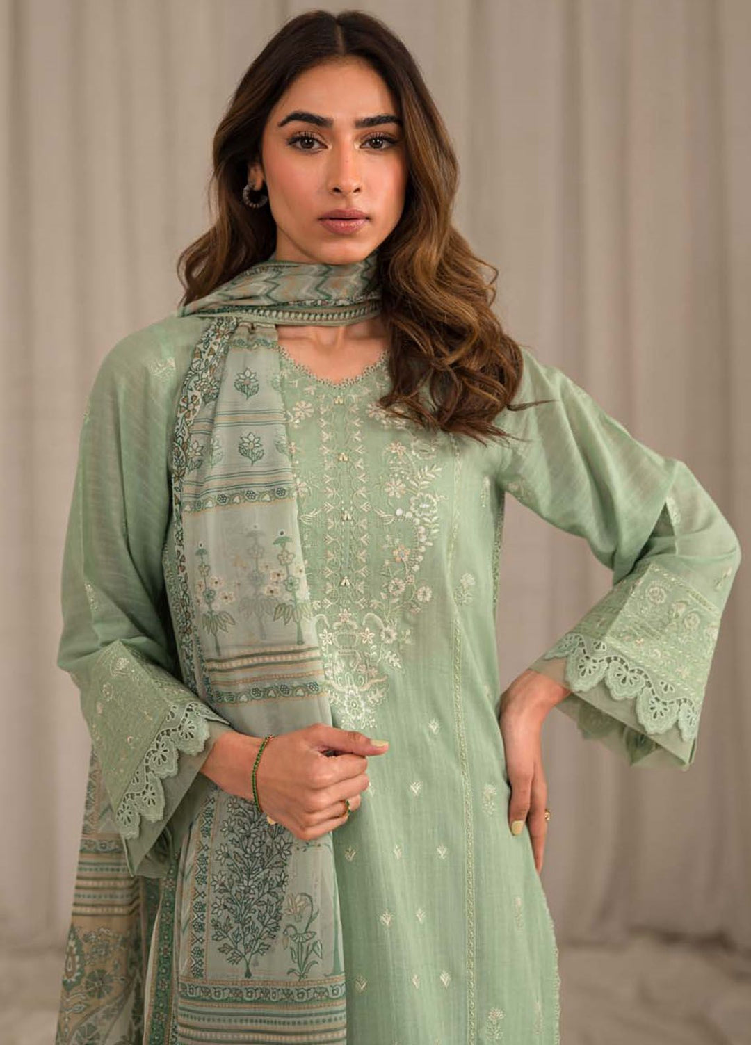 Sahar Embroidered Lawn Suit Unstitched 3 Piece SHR24LS S24-TL-L1-04 - Spring Summer Collection
