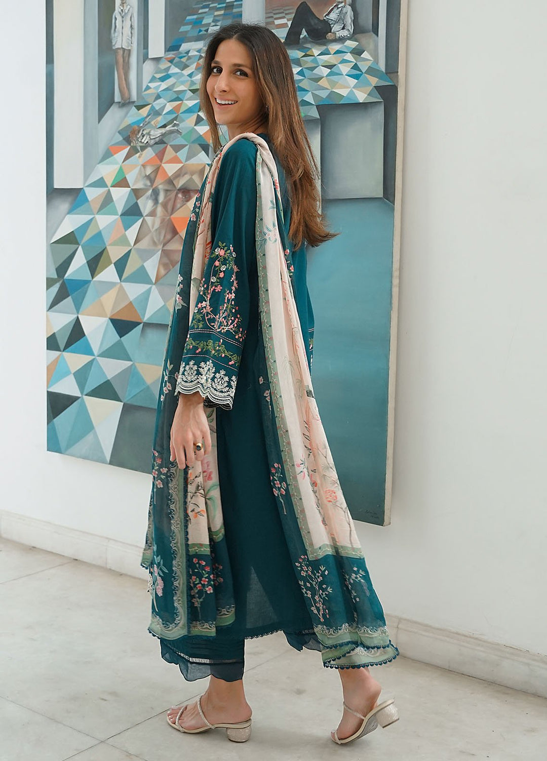 Sahar Embroidered Lawn Suits Unstitched 3 Piece El-V2-S25-02 - Summer Collection