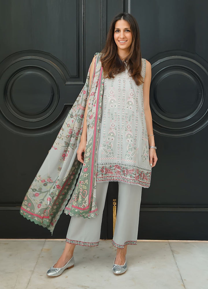 Sahar Embroidered Lawn Suits Unstitched 3 Piece El-V2-S25-03 - Summer Collection