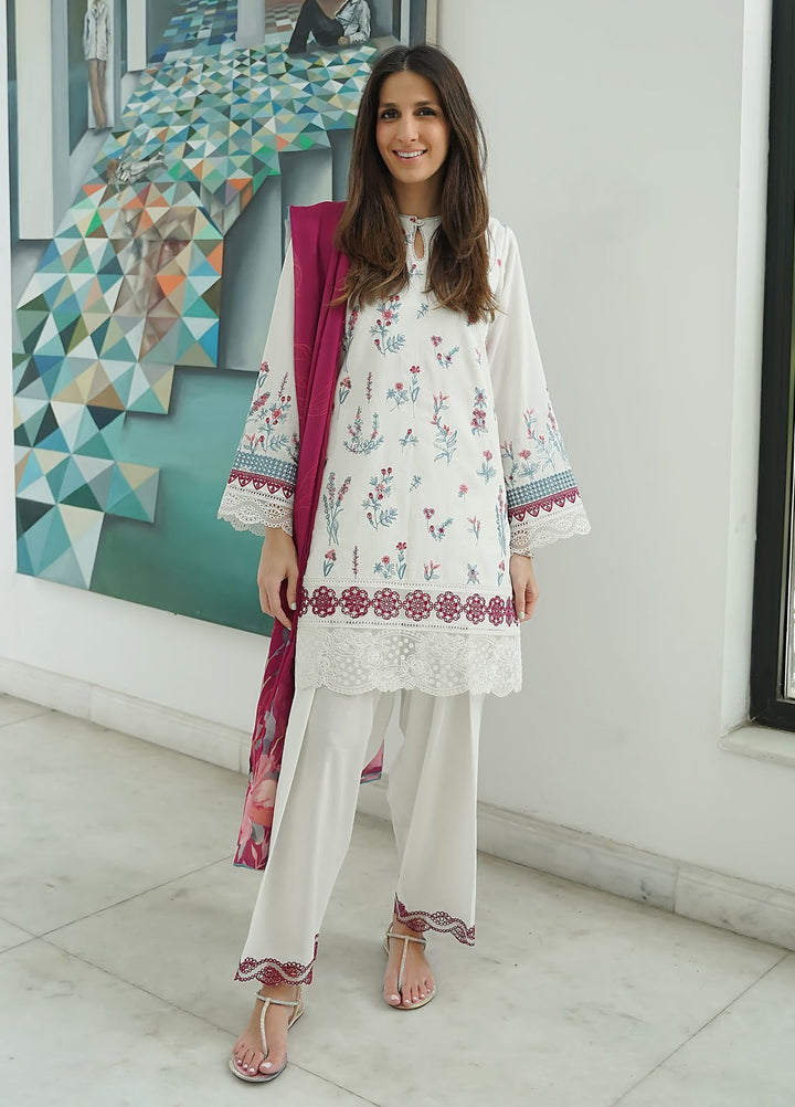 Sahar Embroidered Lawn Suits Unstitched 3 Piece El-V2-S25-05 - Summer Collection