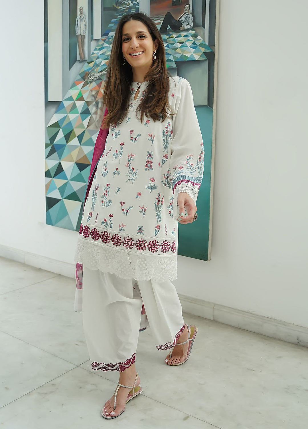 Sahar Embroidered Lawn Suits Unstitched 3 Piece El-V2-S25-05 - Summer Collection