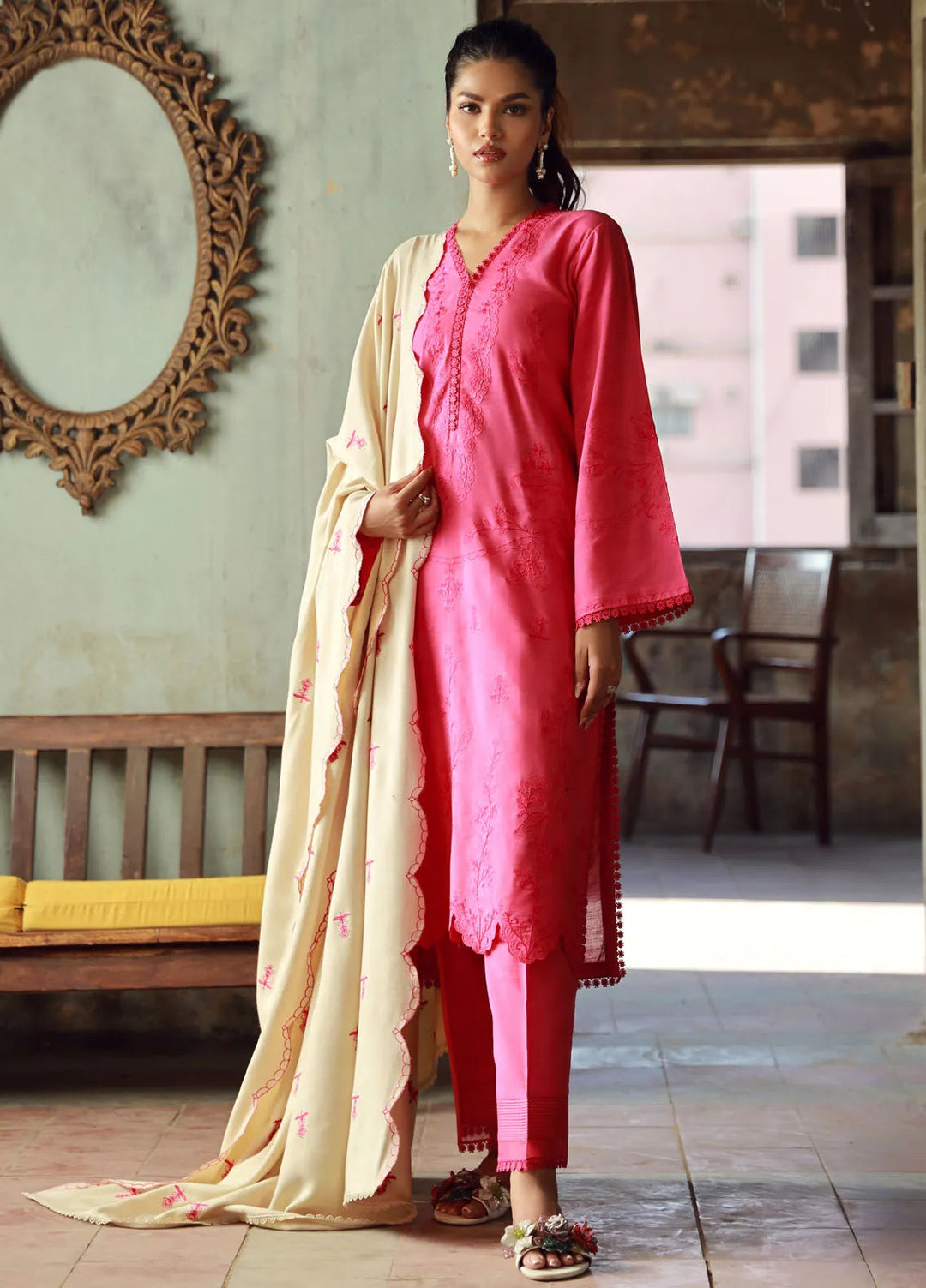 Sahar Embroidered Viscose Suit Unstitched 3 Piece SHR24 CV-24-V3-01 Fauvist Flair - Winter Collection