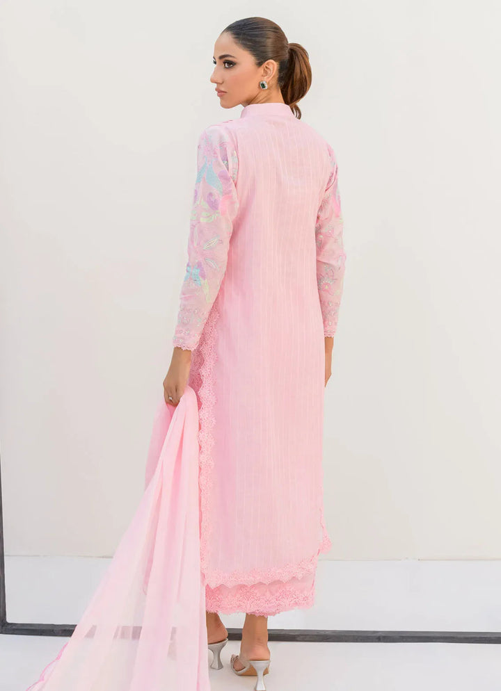 Sahar Kashif Pret Embroidered Cora Cotton 3 Piece Suit Blush Elegance