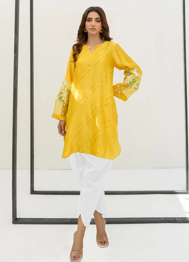 Sahar Kashif Pret Embroidered Sheesha Silk Pure 2 Piece Suit Sunshine Splendor