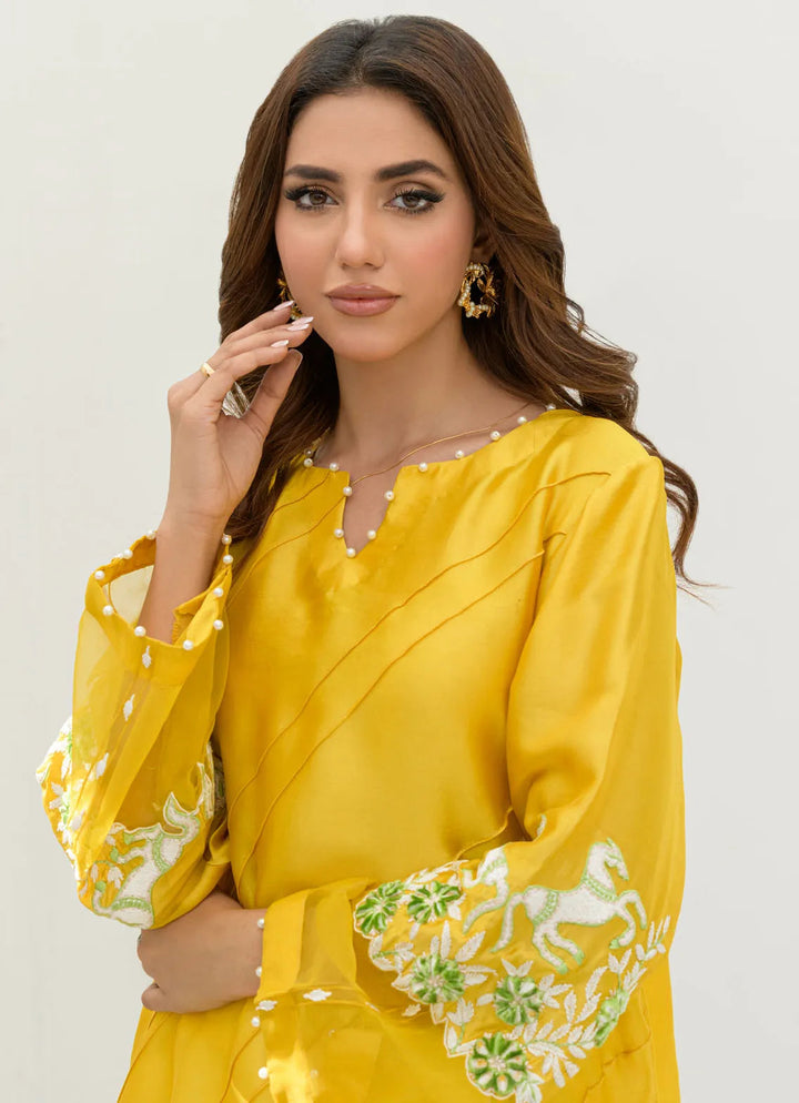 Sahar Kashif Pret Embroidered Sheesha Silk Pure 2 Piece Suit Sunshine Splendor
