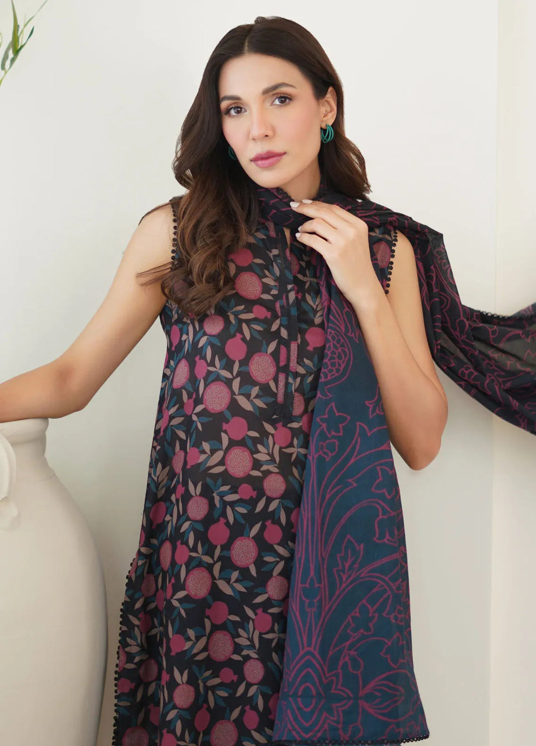 Sahar Monochrome Printed Lawn Suit Unstitched 3 Piece SHR24M S24-MC-V2-05 - Summer Collection