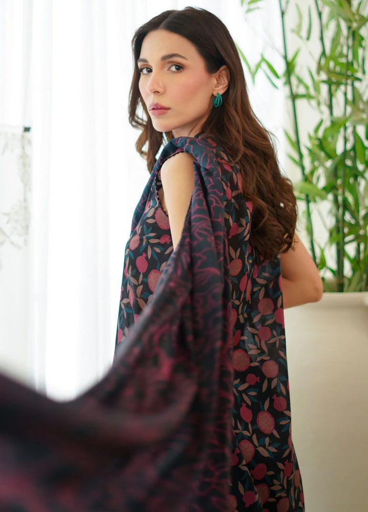 Sahar Monochrome Printed Lawn Suit Unstitched 3 Piece SHR24M S24-MC-V2-05 - Summer Collection