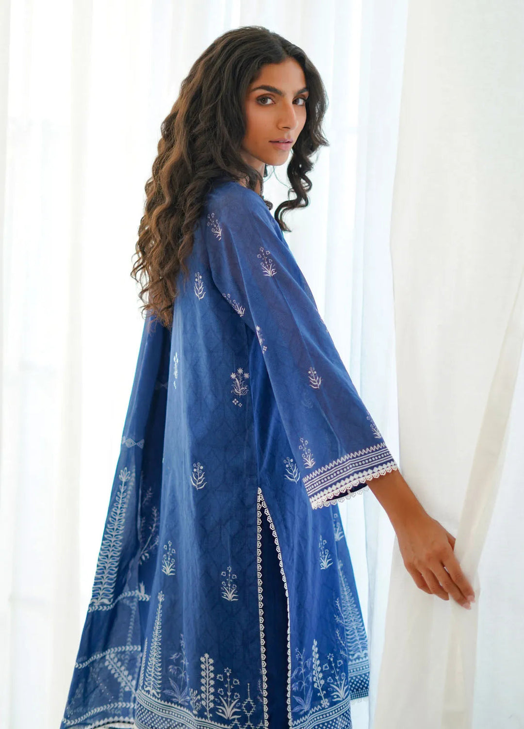 Sahar Monochrome Printed Lawn Suit Unstitched 3 Piece SHR24M S24-MC-V2-07 - Summer Collection