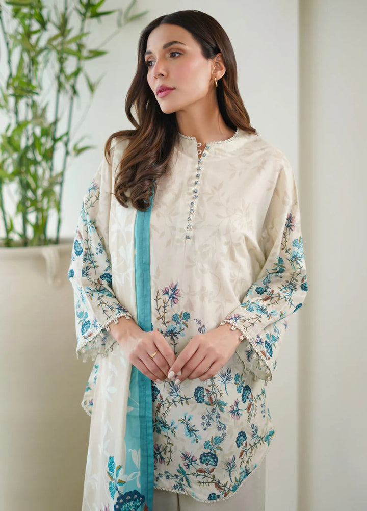 Sahar Monochrome Printed Lawn Suit Unstitched 3 Piece SHR24M S24-MC-V2-08 - Summer Collection