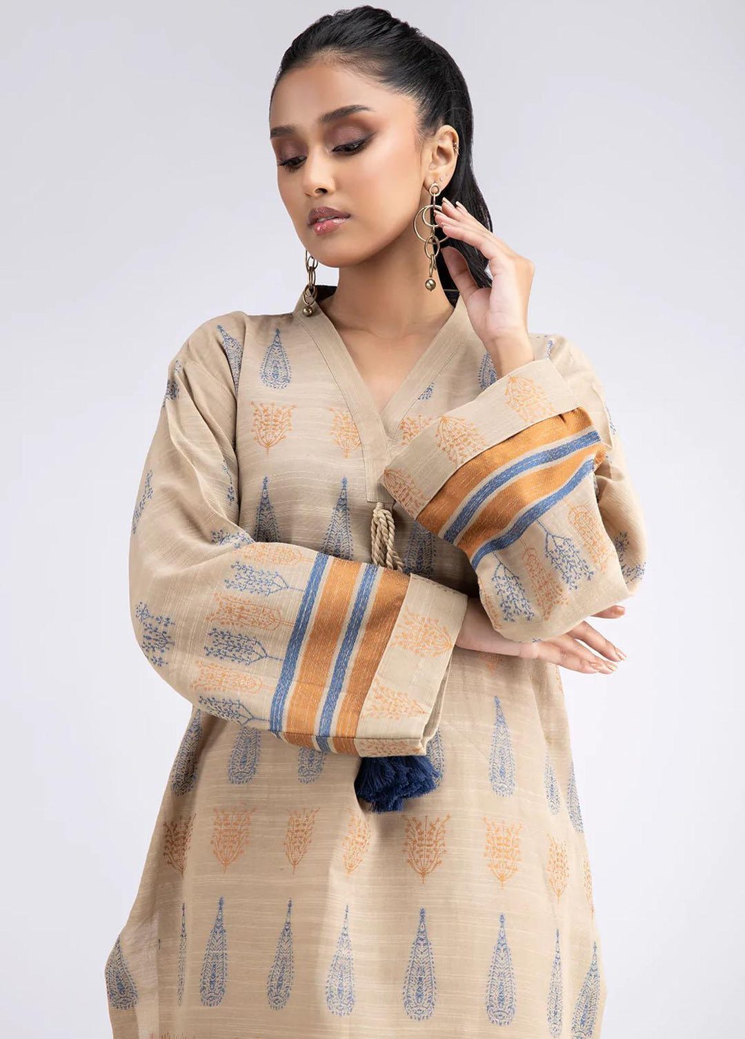 Sahar Jacquard Khaddar  Unstitched Kurti SHR22J SWJ-V1-22-06 - Premium Collection