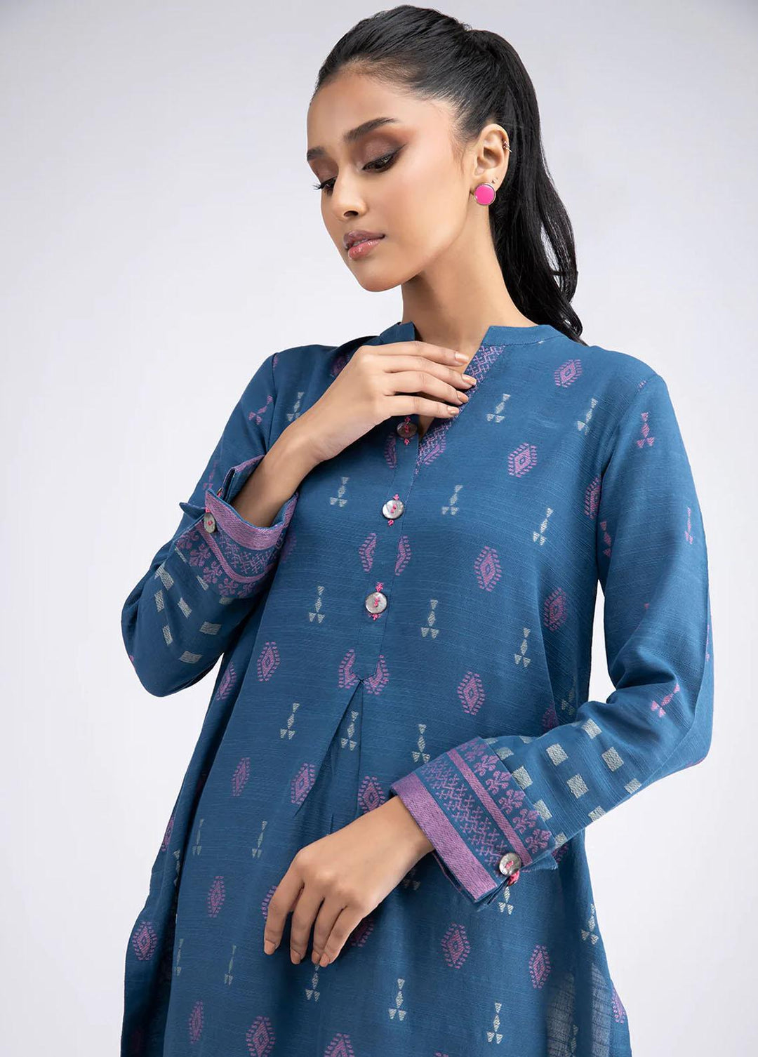 Sahar Jacquard Khaddar  Unstitched Kurti SHR22J SWJ-V1-22-07 - Premium Collection