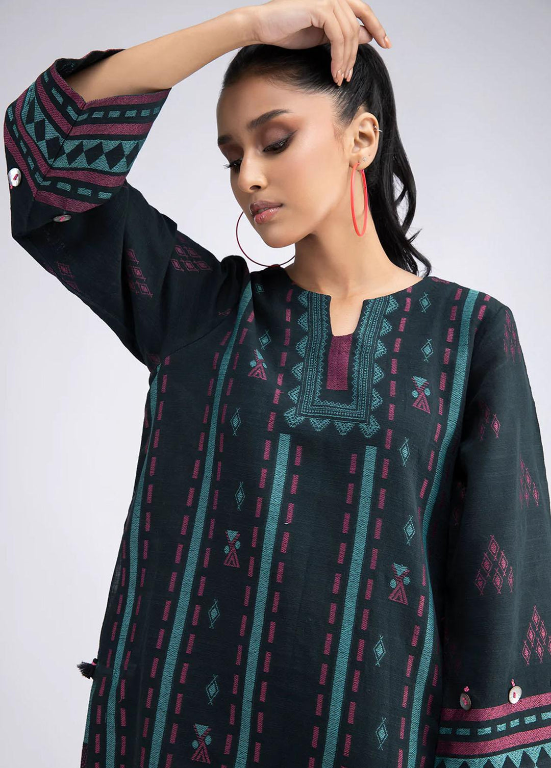 Sahar Jacquard Khaddar  Unstitched Kurti SHR22J SWJ-V1-22-10 - Premium Collection