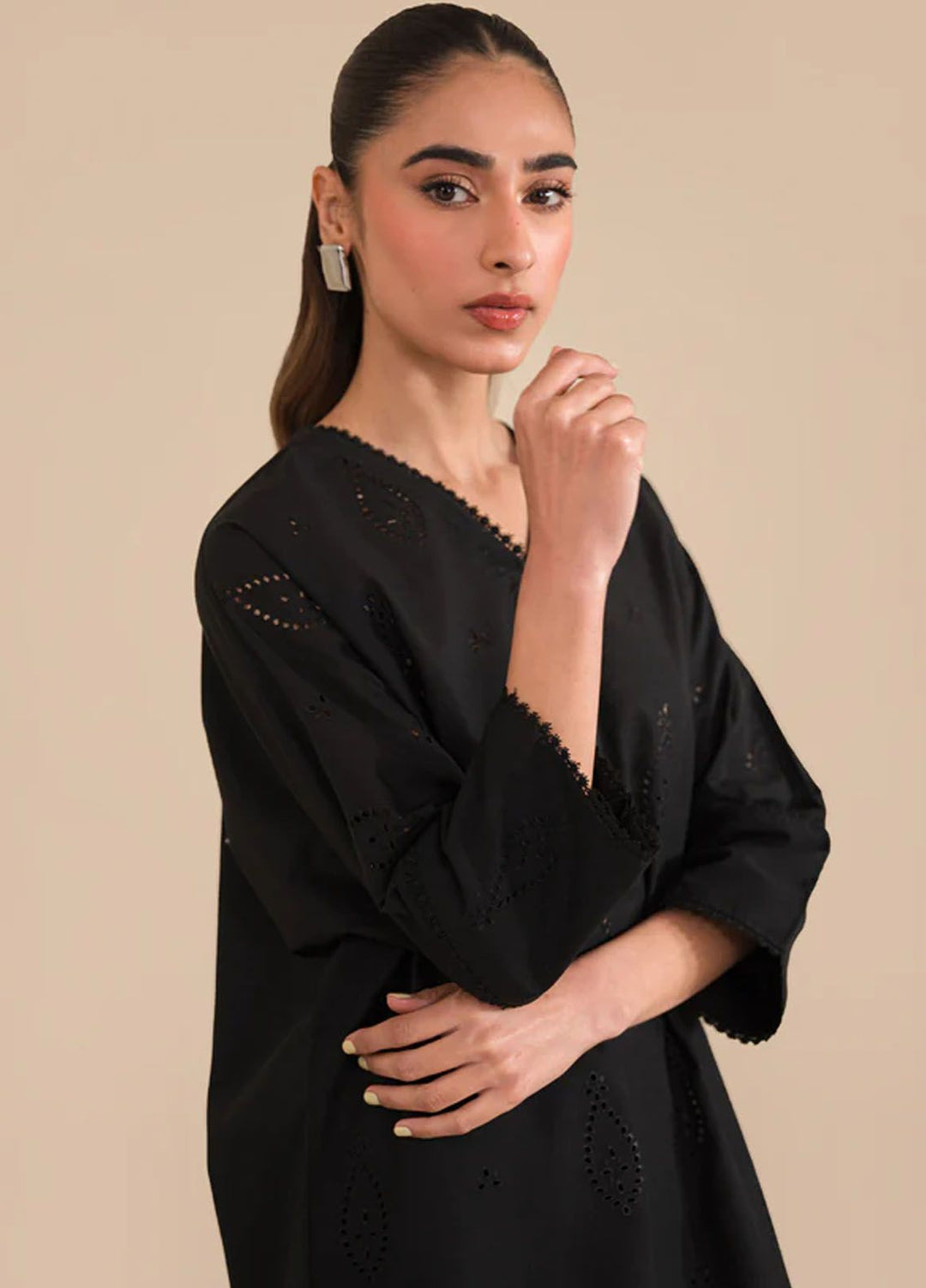 Sahar Pret Casual Cambric 2 Piece Suit SSFE23-02 Raven