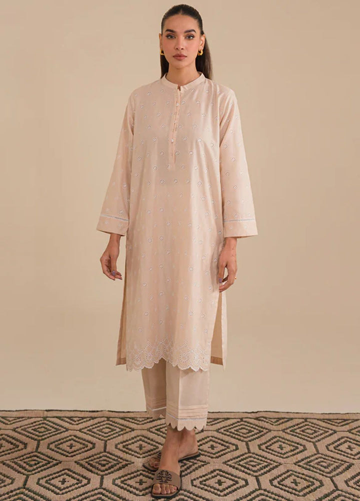 Sahar Pret Casual Cambric 2 Piece Suit SSFE23-04 Almond